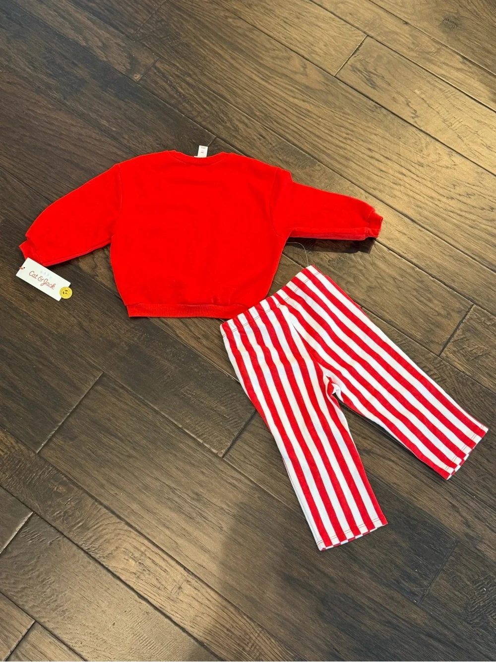 Cat & Jack Santa baby outfit sweater pants set red and white nwt